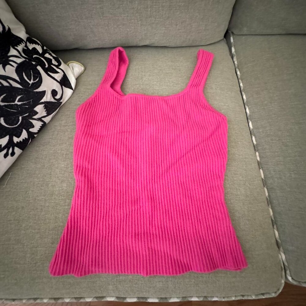hot pink knit top
